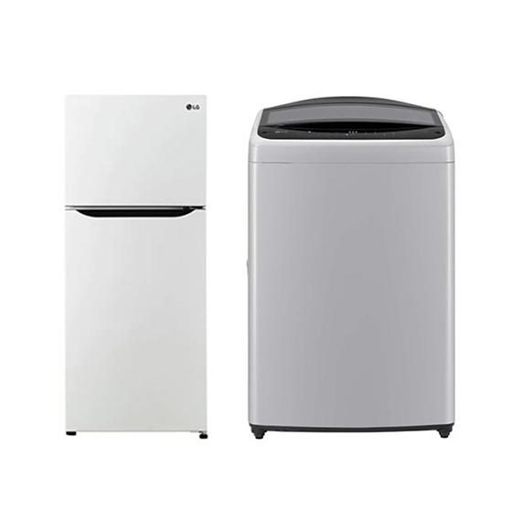 LG 결합2종 일반냉장고 189L 화이트+통돌이 세탁기 17kg 미드 프리 실버 (B182W13+T17DX3A) 렌탈 상품 이미지