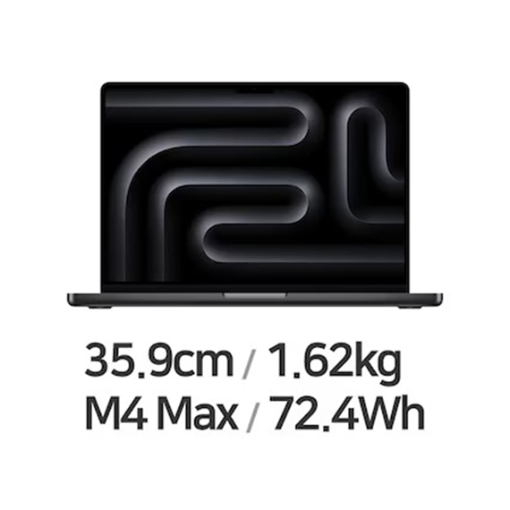 애플 APPLE 2025 MAC 맥북프로14 M4 Max 14core 32GPU 36GB 1TB 블랙 (MX2K3KHA) 렌탈 상품 이미지