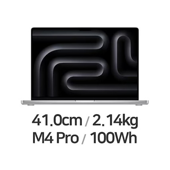 애플 APPLE 2025 MAC 맥북프로16 M4 Pro 14core 20GPU 24GB 512GB 실버 (MX2T3KHA) 렌탈 상품 이미지