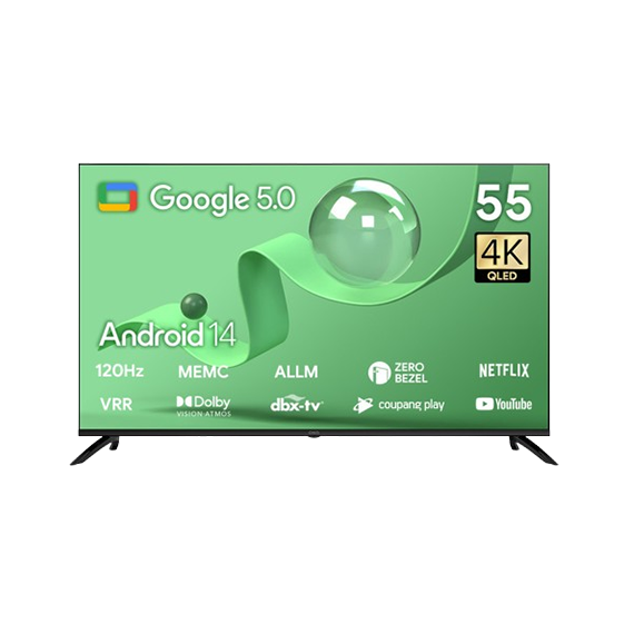더함 스마트 구글 5.0 OS 안드로이드 14 QLED 55인치 120Hz (UA551QLED) (스탠드 or 벽걸이형) 렌탈 상품 이미지