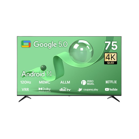 더함 스마트 구글 5.0 OS 안드로이드 14 QLED 75인치 120Hz (UA751QLED) (스탠드 or 벽걸이형) 렌탈 상품 이미지