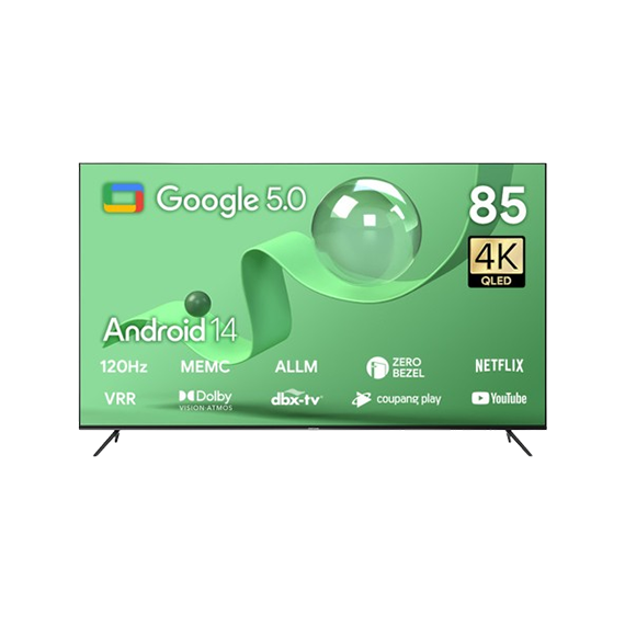더함 스마트 구글 5.0 OS 안드로이드 14 QLED 85인치 120Hz (UA851QLED) (스탠드 or 벽걸이형) 렌탈 상품 이미지