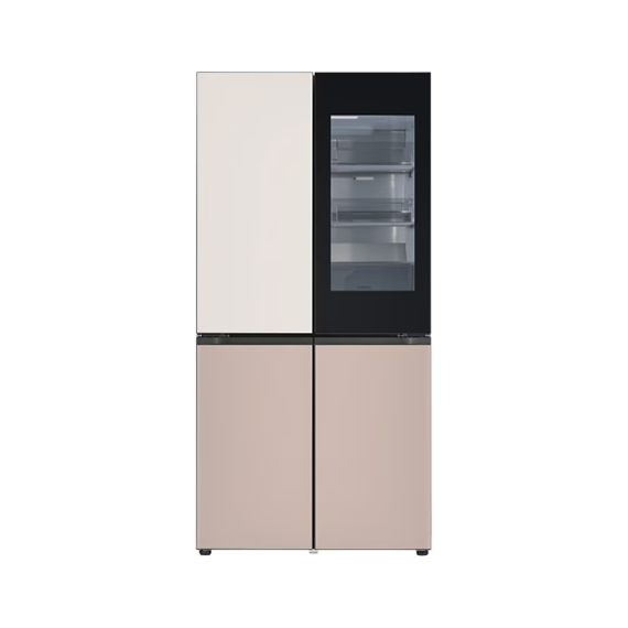 LG 디오스 오브제컬렉션 STEM 베이직 냉장고 상냉장 퓨어프레쉬 노크온 S(글라스) 토프 아몬드 (상-하) (M876GGA582S) 방문관리(프리미엄) 렌탈 상품 이미지
