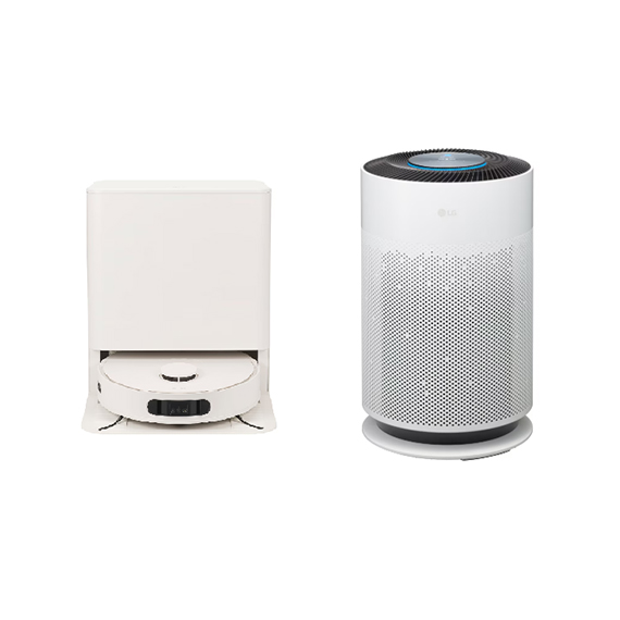 (보람피플 올인원598 3구좌) LG 코드제로 로보킹 AI 올인원 프리스탠딩 흡입+물걸레 + LG 퓨리케어 360˚ 공기청정기 Hit 18평형 상조가전 렌탈 상품 이미지