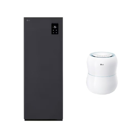 (보람피플 올인원598 2구좌) LG 스타일러 오브제컬렉션 슈케어 최대 4켤레+LG 퓨리케어 자연기화 가습기(라이트 블루) 상조가전 렌탈 상품 이미지