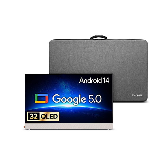 더함 NA321QLED Google5.0 PORTABLE 2025C WHITE + 포터블 가방 세트 (GP324QW-5.0) 렌탈 상품 이미지