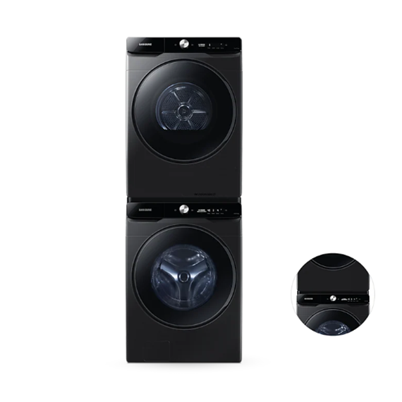 삼성 세탁기+건조기 AI 21kg + 21kg + 상단 설치 키트 (WF21DG6650BV2T) 블랙캐비어 렌탈 상품 이미지