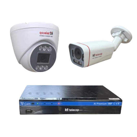 KT CCTV 녹화기 500만 DVR KTT-5MP04PAI 카메라 3대 (프리미엄 화질UP) 렌탈 상품 이미지